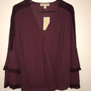 Michael Kors Lace Long Sleeved Top